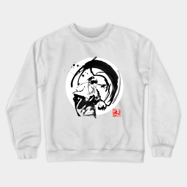 aikido for Black background Crewneck Sweatshirt by pechane